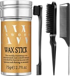 Hair Wax Stick & Hair Combs of 4Pcs, Slick Back Hair Brush with Hair Stick for 