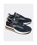 Boss Mens Kurt Runn Trainers - Blue - Size UK 7