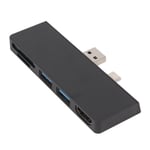 USB C Hub 4K HD Multimedia Interface Dataöverföring Dubbla USB3.0-portar 5 i 2 USB C Hub för Surface Pro 7 Svart