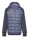 Color Kids Hybrid Fleece Jacket W. Hood Marinblå