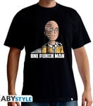 One Punch Man Saitama Fun T-Shirt Black (X-Large)