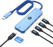 Hub USB C 10 Gbps avec 4 ports de données de type C, Power Delivery 100 W, adaptateur multiport USB C portable, compatible avec MacBook Pro/Air, Surface Pro, Microsoft, ne prend pas en charg.[S1430]