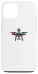 Coque pour iPhone 13 Design drôle de pilote de drone extraterrestre OVNI.