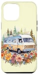 Coque pour iPhone 14 Plus Boho Jaune et Blanc RV Camping Camping-car Floral