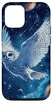 iPhone 12/12 Pro Owl Silver Feathers Cosmic Fantasy art Space Case