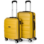 ITACA - Valises. Lot de Valise Rigides 4 roulettes - Valise Grande Taille, Valise soute Avion, Bagages pour Voyages.Ensemble Valise Voyage. Verrouillage à Combinaison, Moutarde