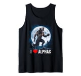 Funny Cringe Werewolf Wolf Meme I Heart Alphas I Love Alphas Tank Top