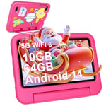 DEERTiME Tablette Enfants 7 Pouces Android 14 Tablette avec 10GB RAM+64GB ROM(TF 1TB), Octa-Core | 5G+2.4G WiFi 6 | Contrôle Parental | Dual Cameras | Bluetooth 5.0 | iWAWA Tablettes avec EVA Cas-Rose