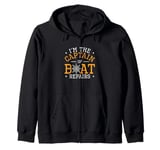 I'm The Captain Of Boat Repairs A Boat Mechanic Marine Tech Zip Hoodie