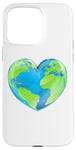 Coque pour iPhone 15 Pro Max Globe terrestre en forme de cœur