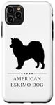 Coque pour iPhone 11 Pro Max Silhouette noire de chien esquimau américain