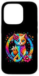 iPhone 14 Pro Funny Cat Tie Dye Peace Sign Hand Funny Boys Kids Girls Case