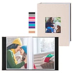 Lanpn Album Photo 10x15 Mini Petit Format 50 Pochette 2 Paquets, Lin Tissu Album pour Vertical Photos (Beige)