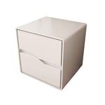 FTFTO Home Accessories Bedside Table with 2 Drawers Bedside Table Bedside Table Nordic Bedroom Bedside Table small Simple Double Storage Cabinet bedroom Living Room Study Office Storage Locker White