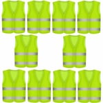 Vuszr - Gilet de sécurité réfléchissant haute visibilité, gilet réfléchissant jaune, gilets de cyclisme 4 pièces, voiture de moto fluorescente, haute