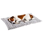 Ferplast Lit pour Chien Coussin pour Chien Taille Moyenne Chien Double Face Peluche Chaude et Coton 76 x 50 x 5 cm. Tourterelle