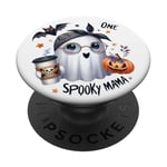 Spooky Mama Ghost Halloween Boo Automne Halloween Fantôme PopSockets PopGrip Adhésif