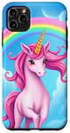 iPhone 11 Pro Max Colorful Unicorn in Clouds with Bright Rainbow Case