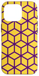 Coque pour iPhone 16 Pro Mustard Yellow Purple Hexagons Cubes Box Pattern