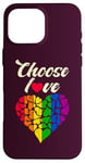 iPhone 16 Pro Max Heart, rainbow colors, Choose Love, LGBT pride Case