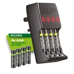 Venom ProCharge Plug In Wall Battery Charger plus 4 x AAA Rechargeable Batteries