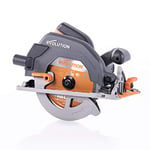 Evolution Power Tools Scie Circulaire - Coupe Multi-Matériaux - Le Bois, Le Plastique, Le Métal - Biseau 0° - 60 - Profondeur de coupe de 64 mm - Guide Parallèles - Lame Incluse 185mm - R185CCS