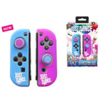 Just Dance 2019 - Custom Kit - Etuis Housse De Protection En Silicone Pour Joycon, Coque Souple Anti-dérapante Avec Accessoires Thumb Grips Caps De Précision Pour Joysticks Des Manettes Nintendo Switch Joy-con