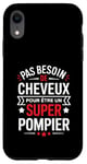 Coque pour iPhone XR Super Pompier Humour Cadeau Pompier Homme Chauve Pompier