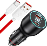 100w Chargeur Voiture Rapide Pour Oneplus 12r 12 Nord Ce 4 Lite 3 Lite,Supervooc Chargeur Allume Cigare Usb C Avec Câble Usb C 1m,2 Ports Chargeur Voiture Pour Oneplus 11 10 Pro Nord 4 3 Oppo Reno 12