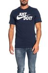 Nike Men's M NSW TEE JUST DO IT Swoosh T-Shirt, Obsidian/White, L