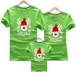 Jul-T-shirt 3-pack Familjematchande T-shirt i bomull Mamma-dotter Pappa-son Topp T-shirt Julgåva green Kids 140