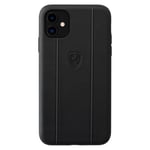 Coque Ferrari Off Track en cuir véritable pour Apple iPhone 11 Pro, Noir - Neuf