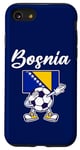 iPhone SE (2020) / 7 / 8 BOSNIA - Dabbing Football Soccer Ball Bosnian Flag - Gift Case