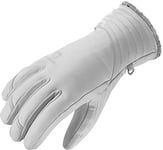 Salomon, Gants de Ski pour Femme, NATIVE W, Cuir Isolation-Primaloft, Blanc, Taille: XS, L36716800