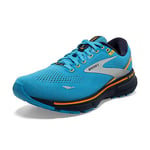 Brooks Homme Ghost 15 GTX Sneaker, Blue/Peacoat/Orange, 40 EU