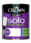 Crown SATIN Pure Brilliant White Paint Solo One Coat Interior Wood Metal 750ml