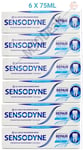 6 X 75ml Sensodyne Repair & Protect Daily Repair Mint Flavour Toothpaste.