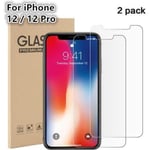 Härdat glas för iPhone 12/12 Pro [Pack of 2], Skärmskydd för iPhone 12/12pro, HD Glass Protector för Apple Iphone 12/12 Pro