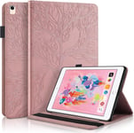 Coque Ipad 6a Generation 2018 Etui Coque Ipad 2017 5a Generation Housse En Cuir Pu Portefeuille Fente Pour Carte Flip Stand Coque Pour Ipad 9.7 Pouce 2017/2018,Ipad Air/Air 2 Or Rose