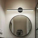 Applique murale led salle de bain miroir lumière, métal noir, acrylique opale, 10W 630lm blanc neutre, l 60,8 cm