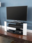 Avf Como Corner Combi Tv Stand And Bracket - Gloss White / Black Glass