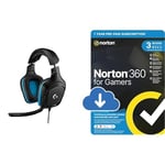 Logitech G432 Wired Gaming Headset, 7.1 Surround Sound, DTS Headphone + Norton 360 for Gamers 2024 | 3 Devices | 1 Year | Activation Code by email