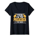 Womens Retro Profession I'm The Preacher V-Neck T-Shirt