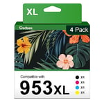 953XL 953 XL Replacement for HP 953XL Ink Cartridges Multipack for HP Officejet Pro 7720 7740 8710 8720 8715 8210 8730 7730 8725 8740 (Black, Cyan, Magenta, Yellow, 4-Pack)