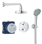 Grohe 34734000 Système de Douche Encastré avec Rainshower Cosmopolitan 210 Chrome, 34735000, Rundes design, 210 mm