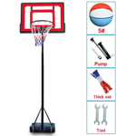 ZAIHW Portable Boards Portable Height Adjustable Basketball Hoop Stand, Basketball Goals Indoor/Outdoor with Wheels (Color : Red)