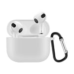 Apple AirPods 3 Silikonskal + karbinhake, vit