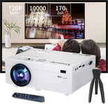 Mini projecteur Portable,1280 x 720 P 200' Écran HD Vidéo Projecteur,10 000 Lm Home Cinéma Beamer,Compatible avec ordinateur portable,TV Stick,HDMI,USB,iPhone et Android