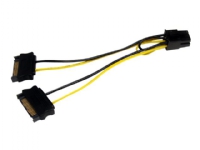 StarTech.com 6in SATA Power to 6 Pin PCI Express Video Card Power Cable Adapter - SATA to 6 pin PCIe power - Strömkabel - SATA-ström (hane) till 6-stifts PCIe-ström (hane) - 15 cm