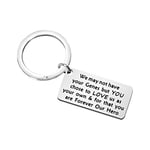 Step Dad Keychain Step Father Key Chain Dad Gift Idea for Fathers Day Birthday from Wife Daughter Son Kids (we may not-ky)